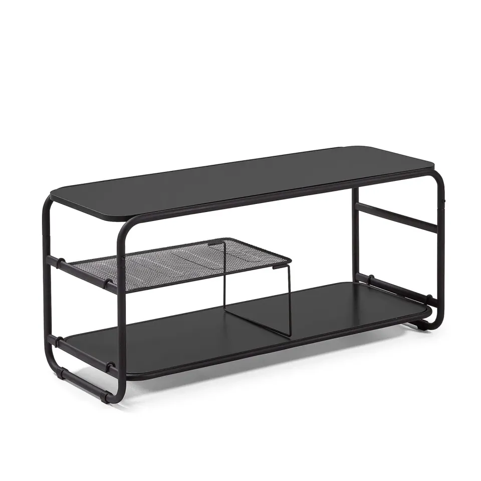 Kave Home Academy TV-Lowboard Stahl Schwarz 98 cm
