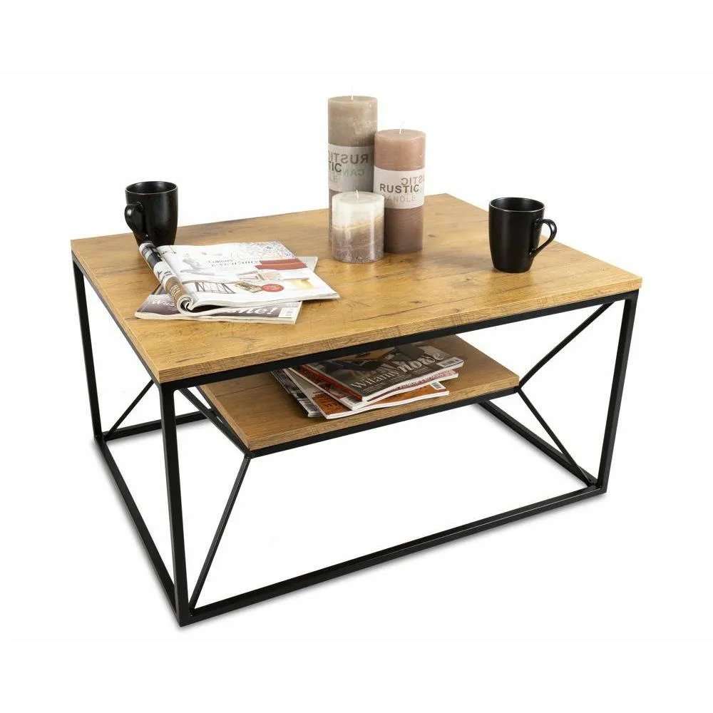 HOWHOMELY BasicLoft Beistelltisch mit Regal