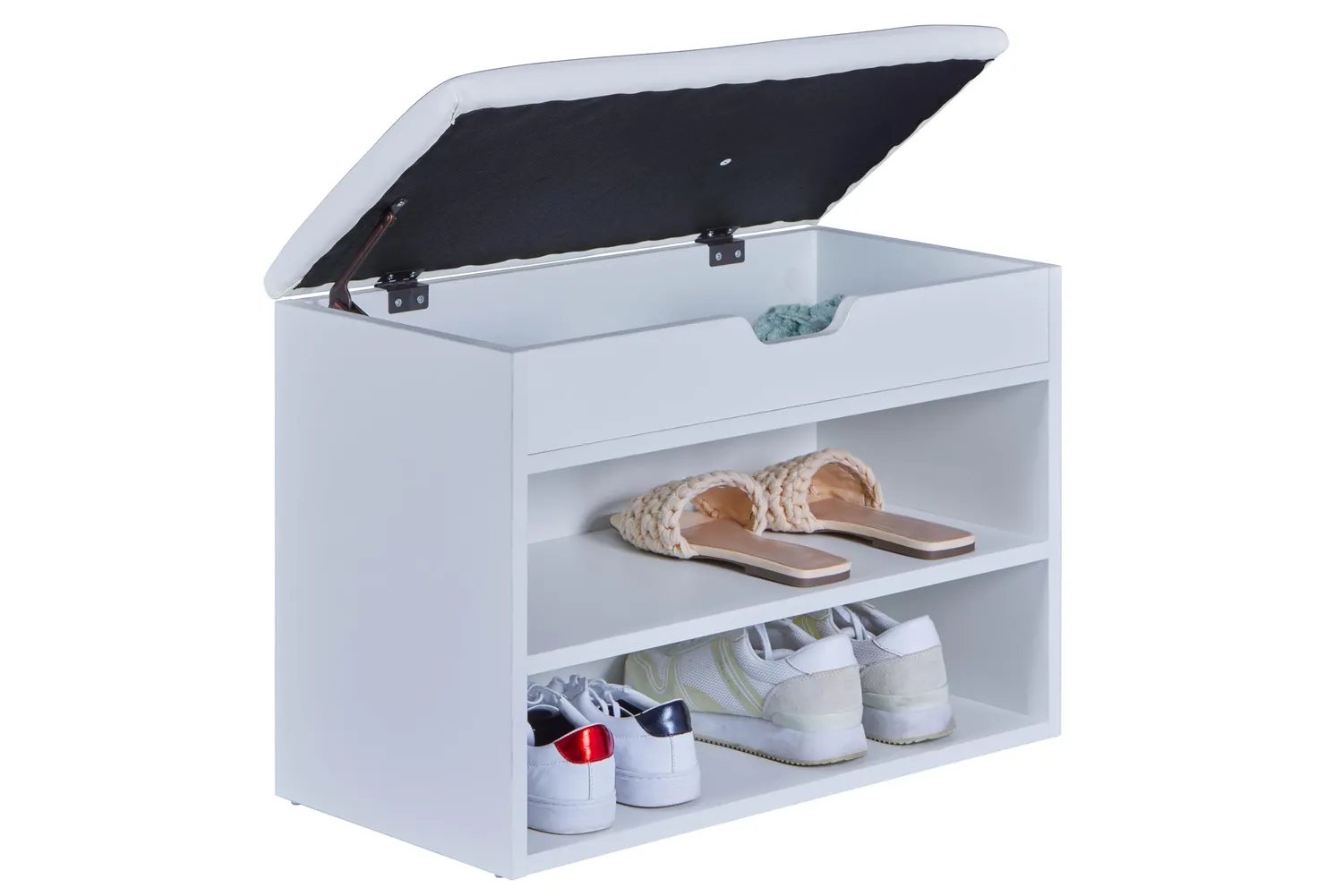 Inter Link Scilla Schuhbank 60 cm weiß gepolstert