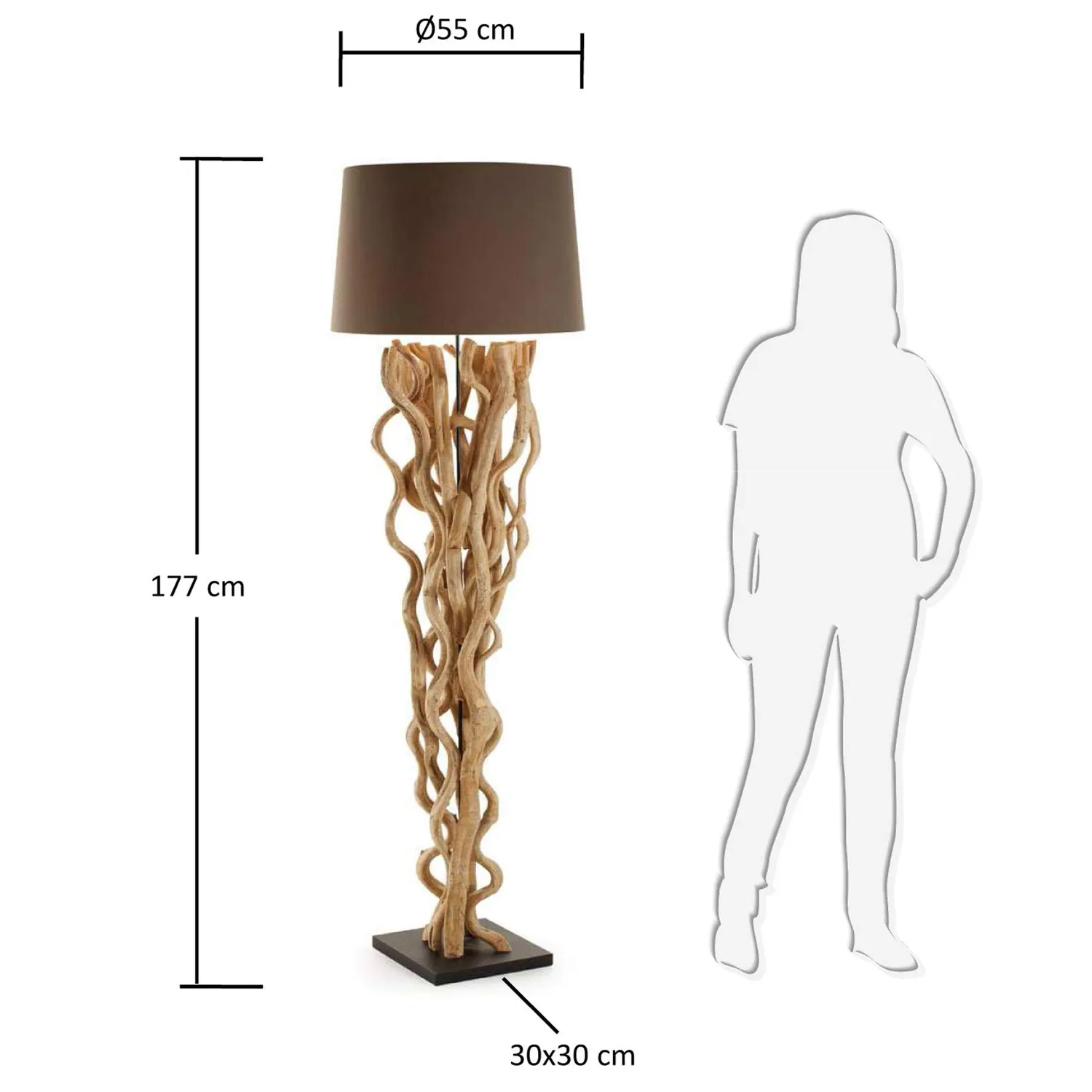 Kave Home Nuba Stehlampe E27 Baumwolle