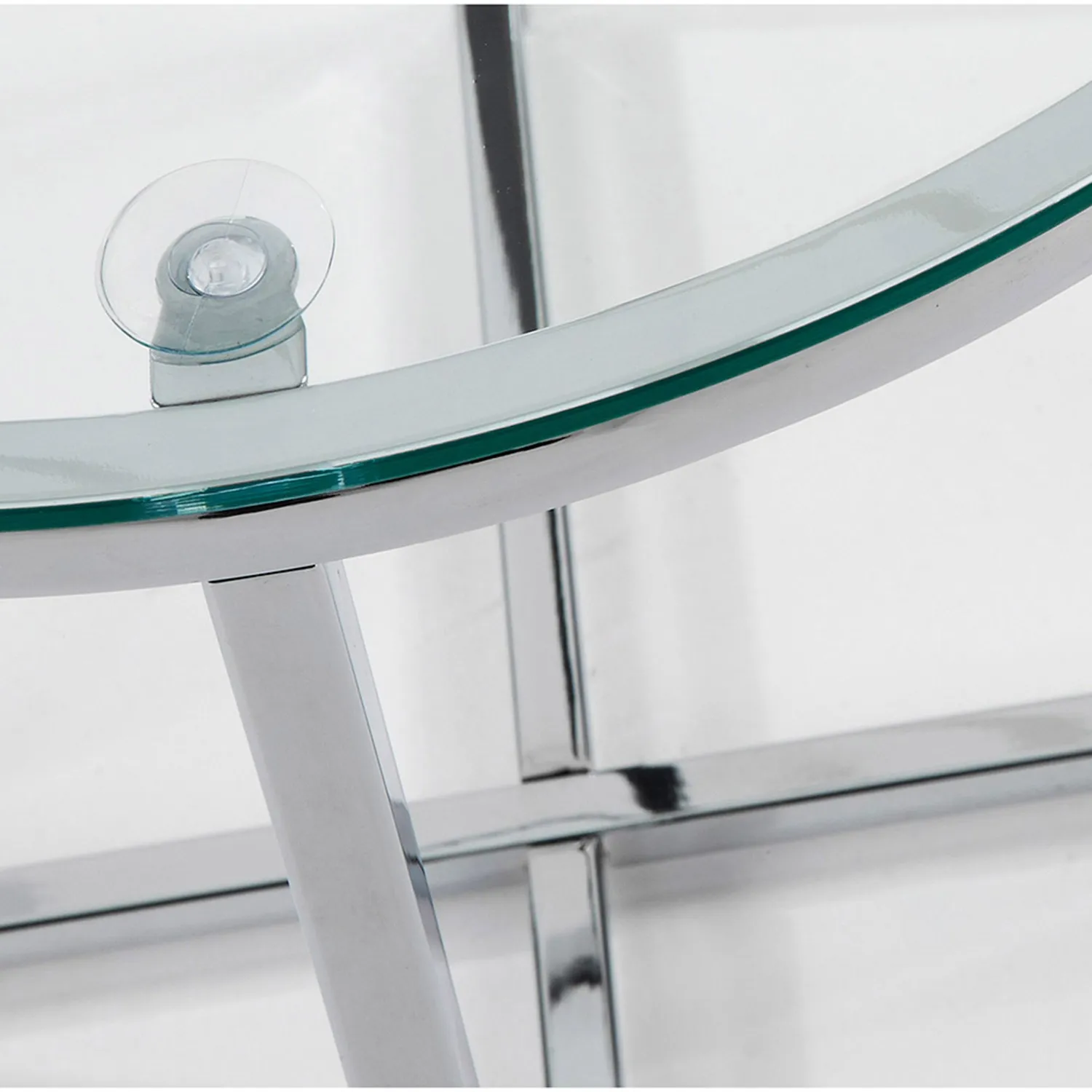 Kave Home David Beistelltisch Ø 50 cm Glas Chrom