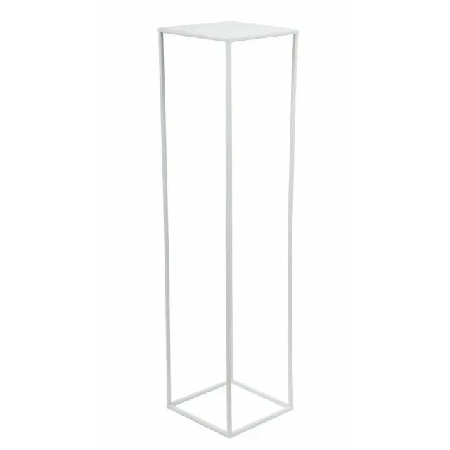 HOWHOMELY Blumentisch 100 cm Weiß Metall