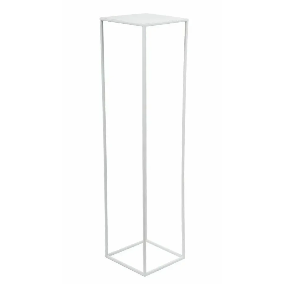 HOWHOMELY Blumentisch 100 cm Weiß Metall