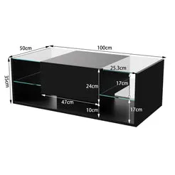 In And OutdoorMatch Couchtisch Schwarz mit LED-Beleuchtung