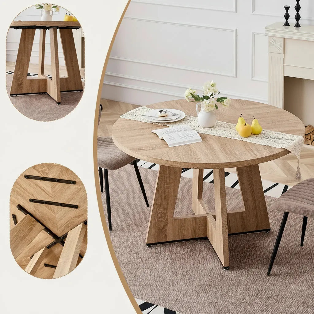 In And OutdoorMatch Esstisch Rund 110 cm Holz